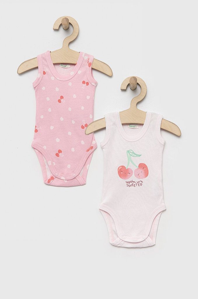 United Colors of Benetton body din bumbac pentru bebelusi 2-pack-Îmbrăcăminte