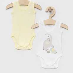 United Colors of Benetton body din bumbac pentru bebelusi 2-pack-Îmbrăcăminte