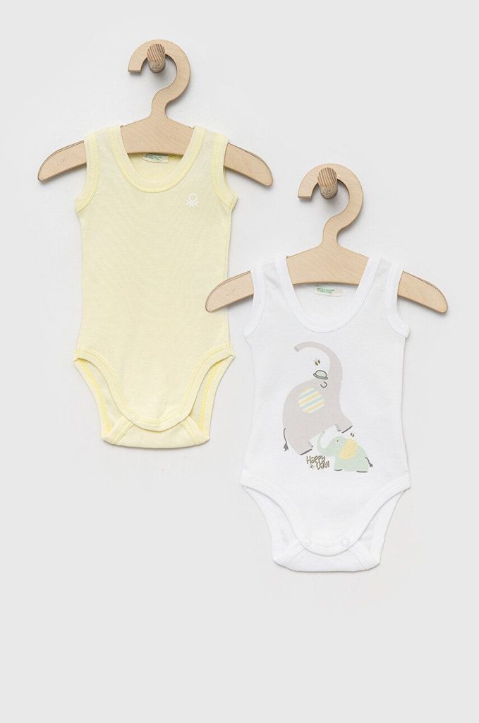 United Colors of Benetton body din bumbac pentru bebelusi 2-pack-Îmbrăcăminte