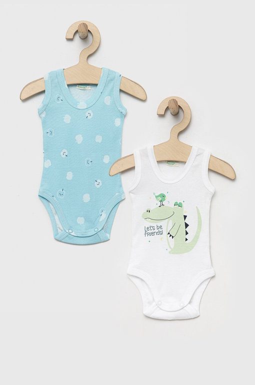 United Colors of Benetton body din bumbac pentru bebelusi 2-pack-Îmbrăcăminte