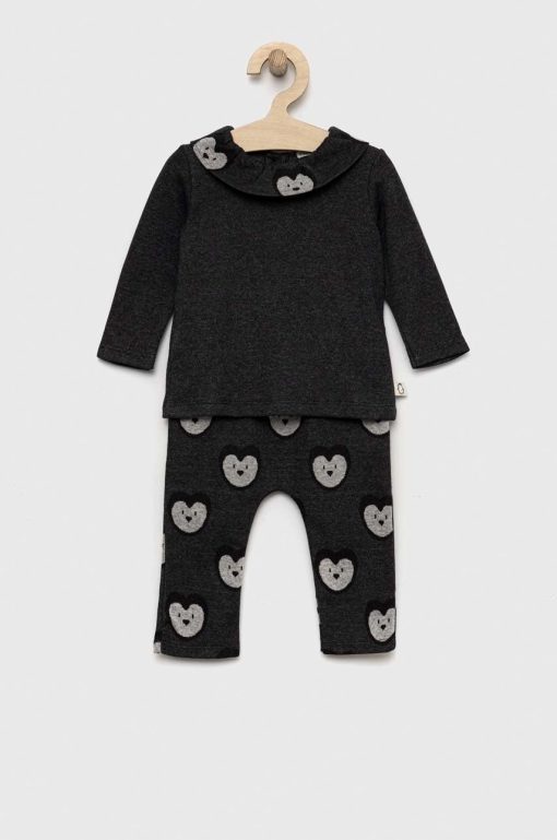 United Colors of Benetton compleu bebe culoarea gri-Îmbrăcăminte