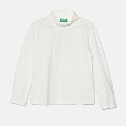 United Colors of Benetton longsleeve copii culoarea alb