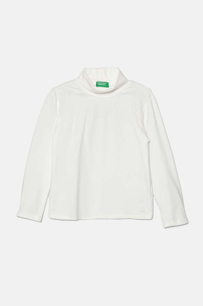 United Colors of Benetton longsleeve copii culoarea alb