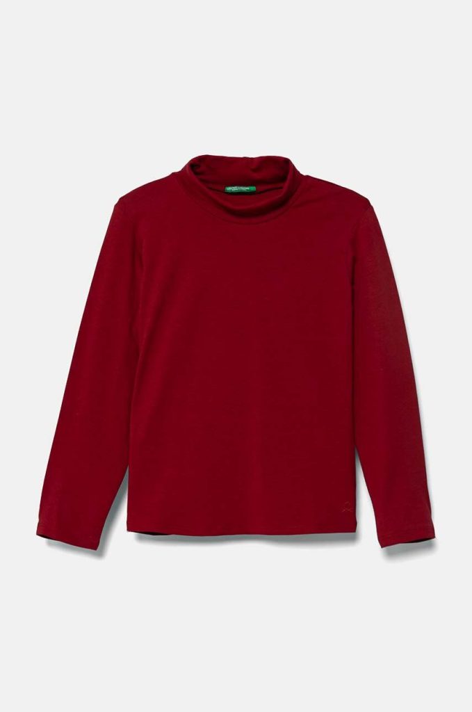 United Colors of Benetton longsleeve copii culoarea bordo