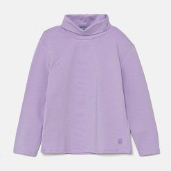 United Colors of Benetton longsleeve copii culoarea violet