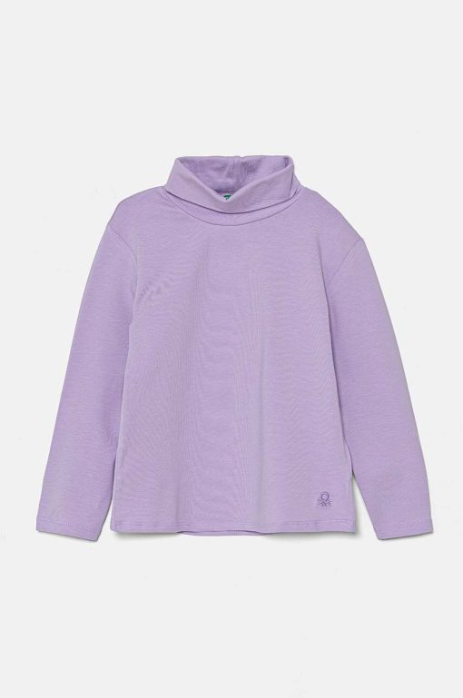 United Colors of Benetton longsleeve copii culoarea violet