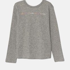 United Colors of Benetton longsleeve din bumbac pentru copii culoarea gri