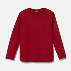 United Colors of Benetton longsleeve din bumbac pentru copii culoarea verde