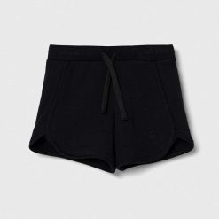 United Colors of Benetton pantaloni scurți din bumbac pentru copii culoarea negru