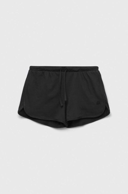 United Colors of Benetton pantaloni scurți din bumbac pentru copii culoarea negru