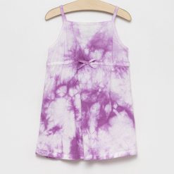 United Colors of Benetton rochie din bumbac pentru copii culoarea violet