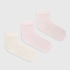 United Colors of Benetton sosete bebe 3-pack culoarea roz-Îmbrăcăminte