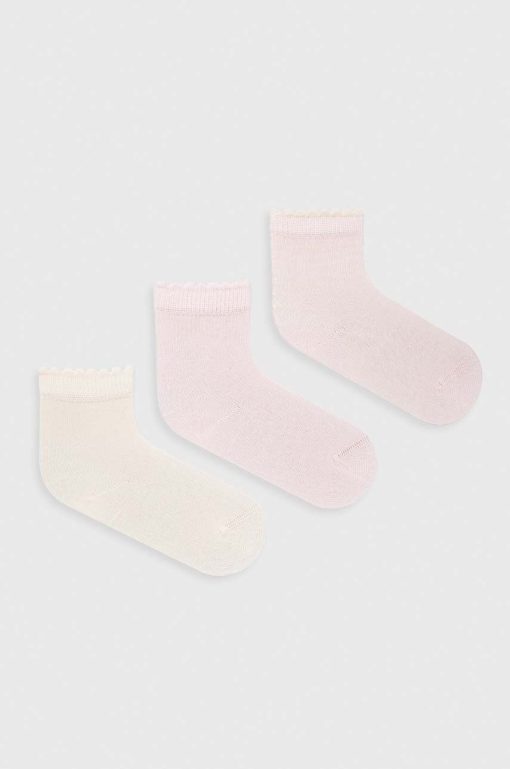 United Colors of Benetton sosete bebe 3-pack culoarea roz-Îmbrăcăminte