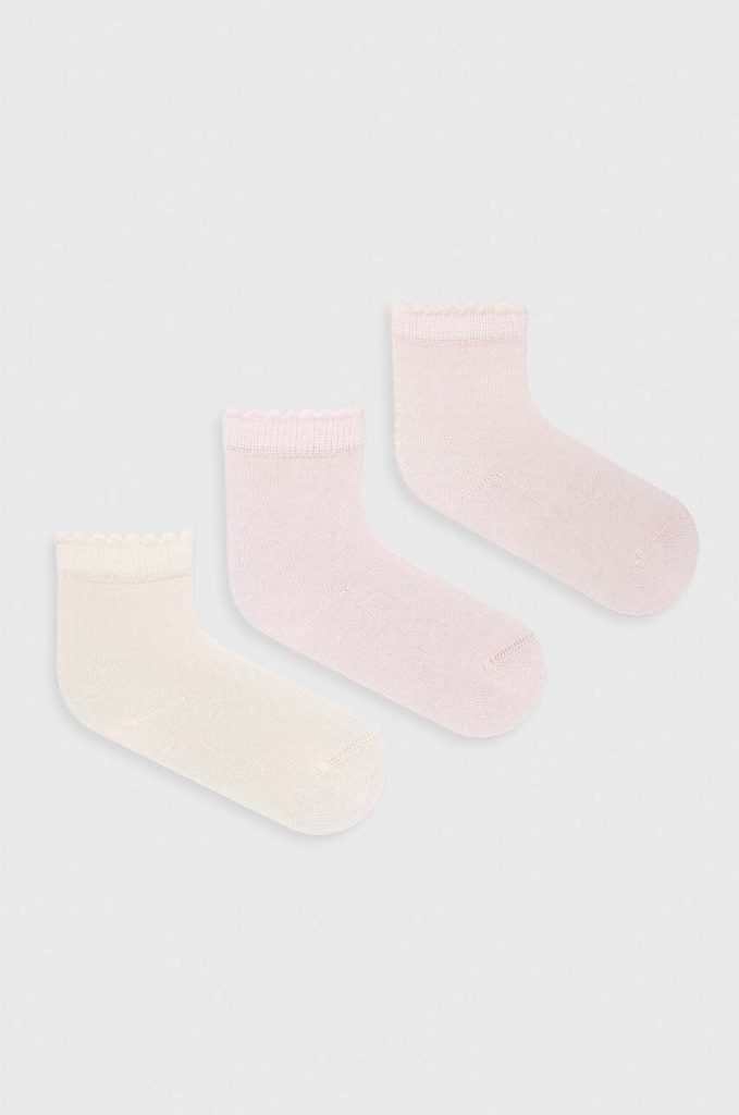 United Colors of Benetton sosete bebe 3-pack culoarea roz-Îmbrăcăminte