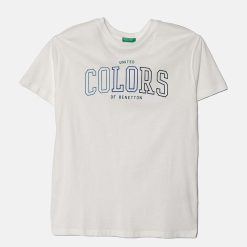 United Colors of Benetton tricou de bumbac pentru copii culoarea alb