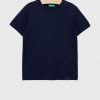 United Colors of Benetton tricou de bumbac pentru copii culoarea albastru marin