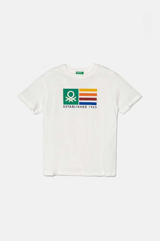 United Colors of Benetton tricou de bumbac pentru copii culoarea bej