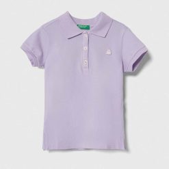 United Colors of Benetton tricou polo copii culoarea violet