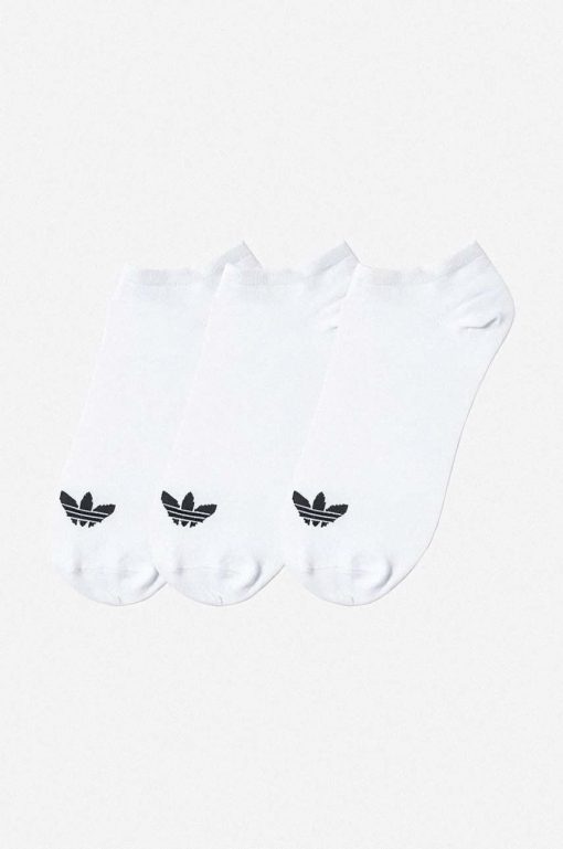 adidas Originals șosete Trefoil Liner 3-pack culoarea alb S20273-white-Şosete