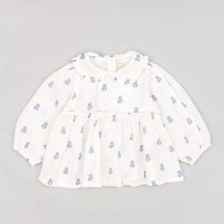 zippy bluza din bumbac pentru bebelusi culoarea alb