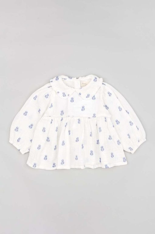 zippy bluza din bumbac pentru bebelusi culoarea alb