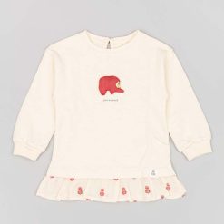 zippy longsleeve din bumbac pentru copii culoarea bej-Îmbrăcăminte