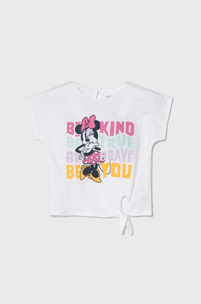 zippy tricou de bumbac pentru copii x Disney culoarea alb-Îmbrăcăminte