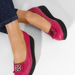 Balerini cu platformă Varela fucsia-Pantofi cu platforma-Pantofi dama casual