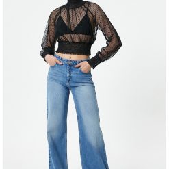 Bluza crop de plasa-FEMEI-IMBRACAMINTE/Bluze