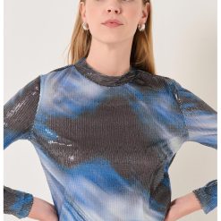 Bluza cu model tie-dye si paiete-FEMEI-IMBRACAMINTE/Bluze