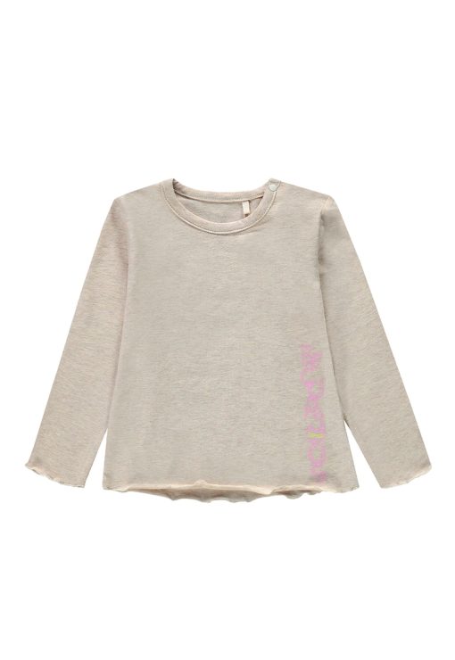 Bluza din amestec de bumbac organic cu imprimeu text-FETE-IMBRACAMINTE/Bluze