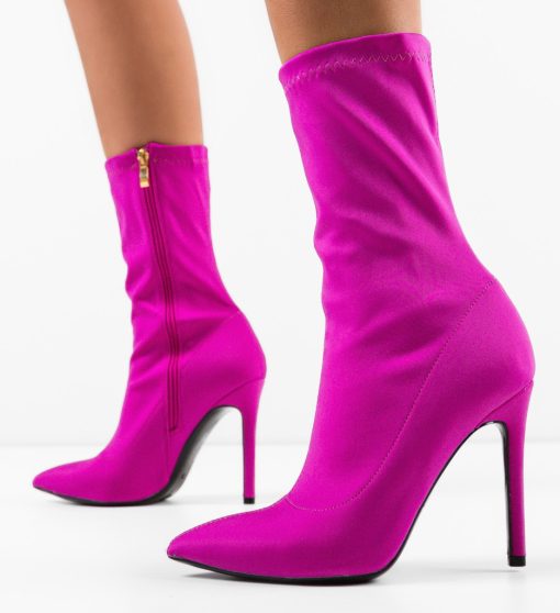 Botine Hugo Fuchsia-Botine-Botine cu toc subtire