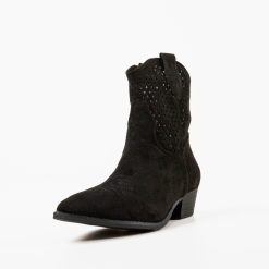 Botine dama Regyna Negre-Botine-Botine cu toc gros