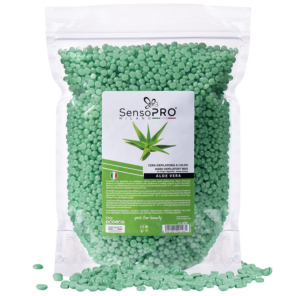 Ceara Epilat Elastica Granule SensoPRO Milano cu Aloe Vera - 500g-Epilare > Ceara Epilat