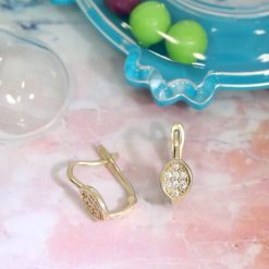 Cercei copii/bebe - Model Happy Life - Aur Galben 14K - Cubic Zirconia - Inchizatoare sigura cu tortita-Aur >> Bijuterii Aur 14K >> Cercei Aur Copii si Bebelusi