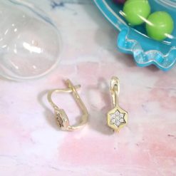 Cercei copii/bebe - Model Little star - Aur Galben 14K - Cubic Zirconia - Inchizatoare sigura cu tortita-Aur >> Bijuterii Aur 14K >> Cercei Aur Copii si Bebelusi