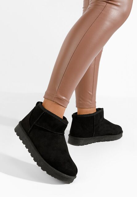 Cizme tip ugg Amaryllis negre-Cizme tip UGG-Cizme tip UGG