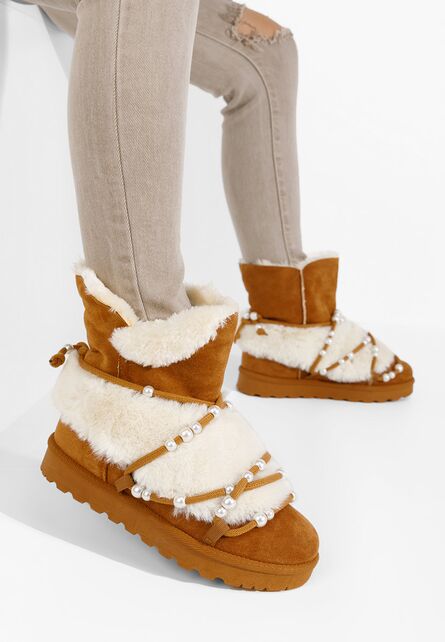 Cizme tip ugg Belvia camel-Cizme tip UGG-Cizme tip UGG