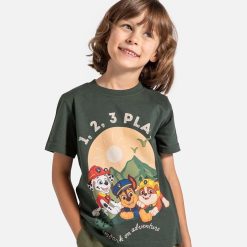 Coccodrillo tricou de bumbac pentru copii culoarea verde