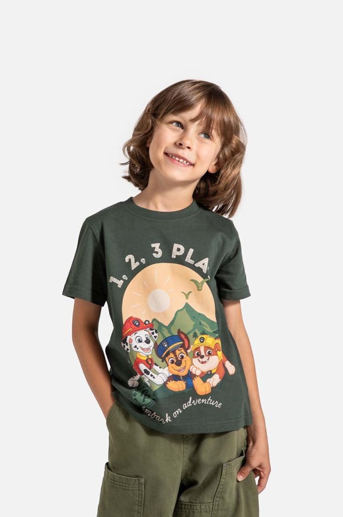 Coccodrillo tricou de bumbac pentru copii culoarea verde