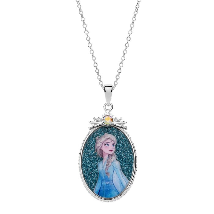 Colier Disney cu poza color Frozen Elsa princess - Argint 925 si Cristale-Disney