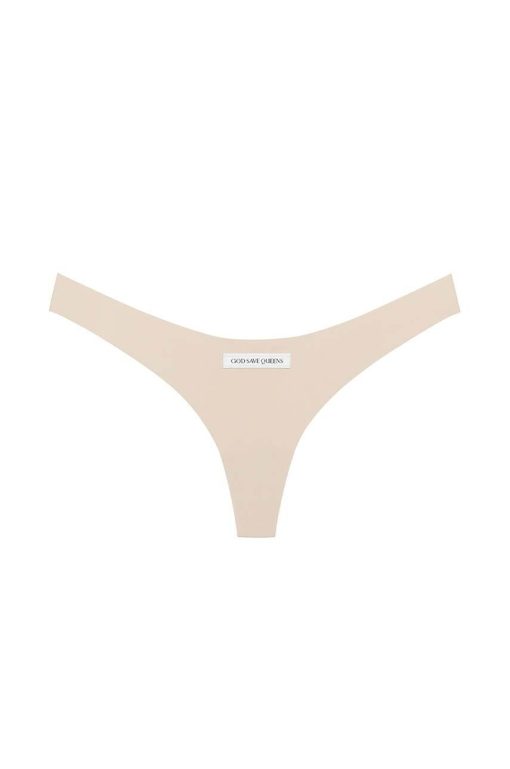 GOD SAVE QUEENS tanga SECOND SKIN THONG culoarea bej