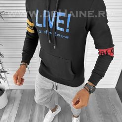 Hanorac barbati negru slim fit 2699 24-1.1-Hanorace