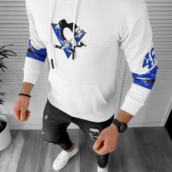 Hanorac barbati slim fit alb cu imprimeu pe spate K130 82-2-Hanorace