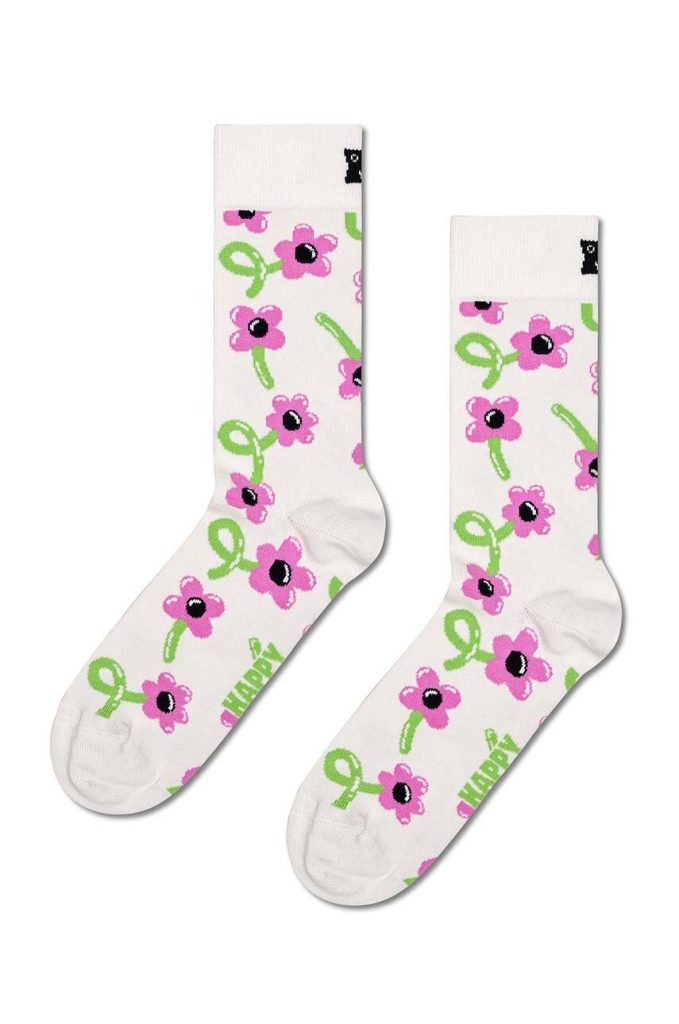 Happy Socks sosete Balloon Flower Sock culoarea alb