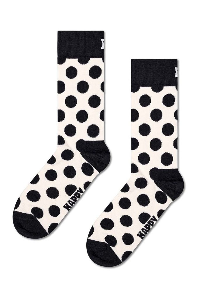 Happy Socks sosete Big Dot Sock culoarea alb