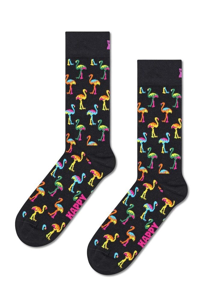 Happy Socks sosete Flamingo Sock culoarea negru