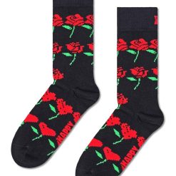 Happy Socks sosete Rose Hearts Sock culoarea negru