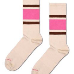 Happy Socks sosete Simple Stripe Sneaker Sock culoarea bej