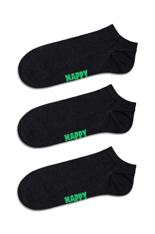 Happy Socks sosete Solid Low 3-pack culoarea negru-Şosete